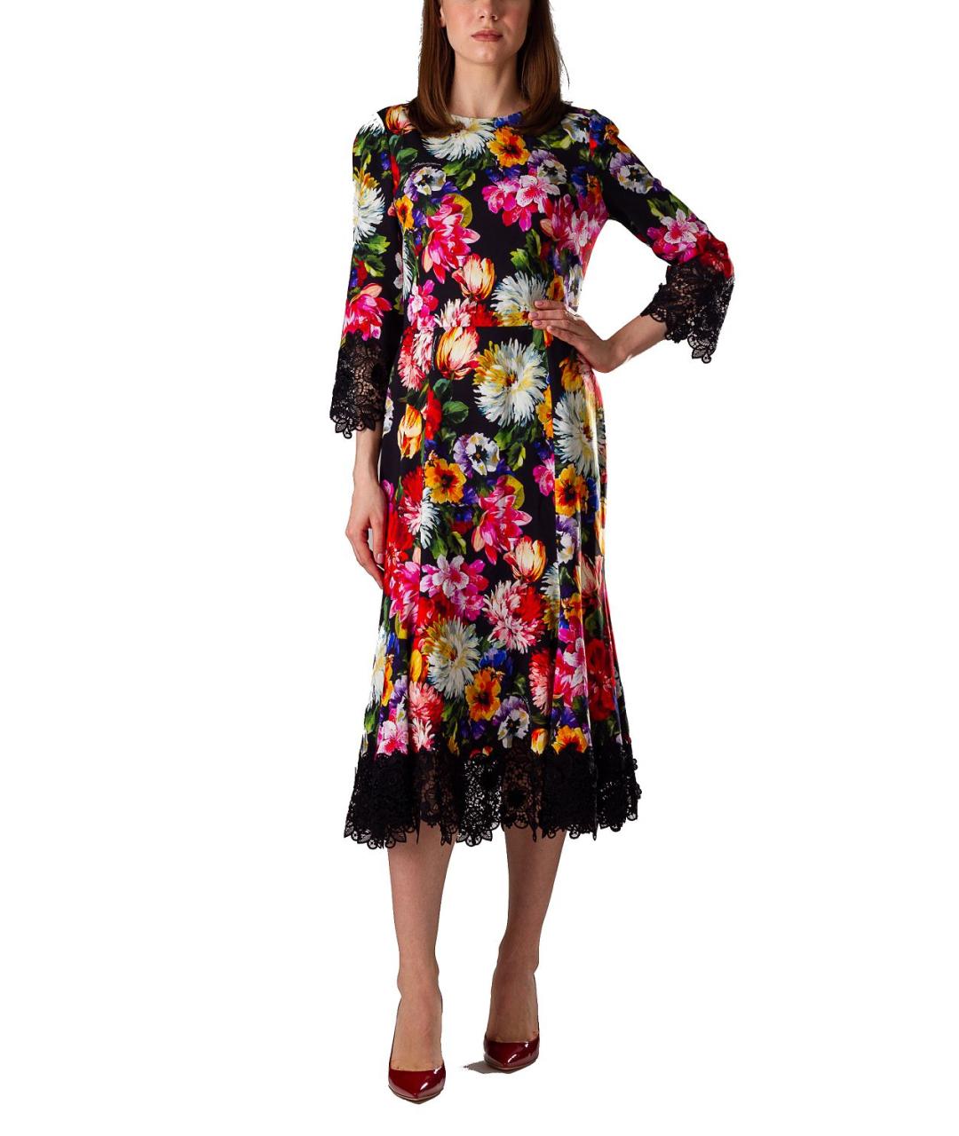 DOLCE&GABBANA Мульти вискозное повседневное платье, фото 2