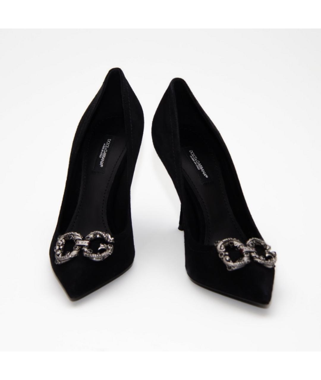DOLCE&GABBANA Черные замшевые туфли, фото 2