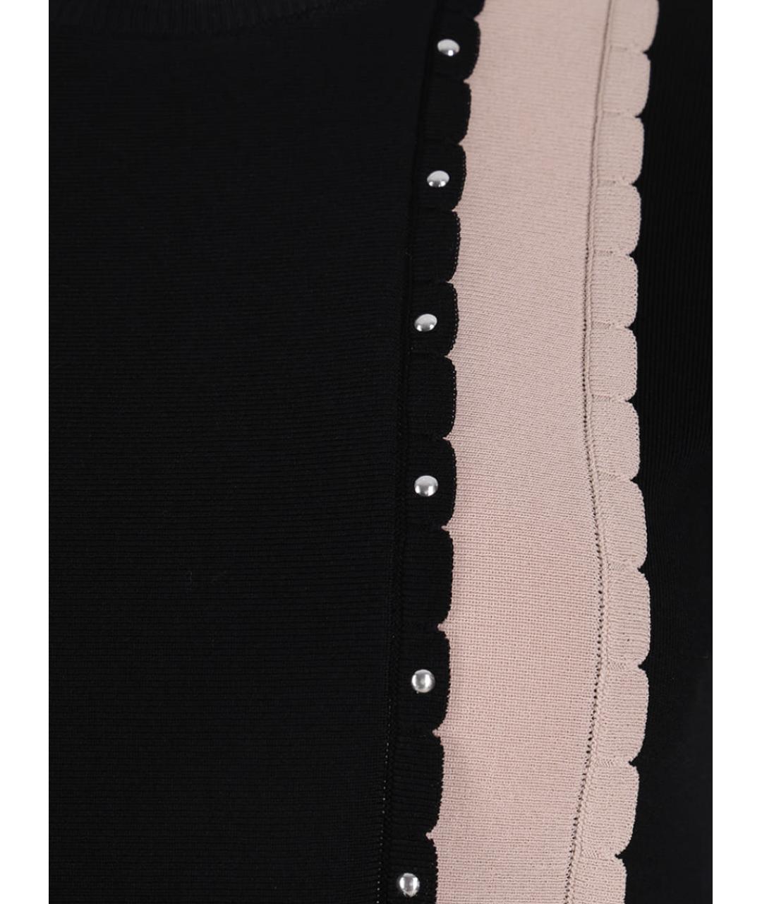 RED VALENTINO Черное вискозное повседневное платье, фото 3
