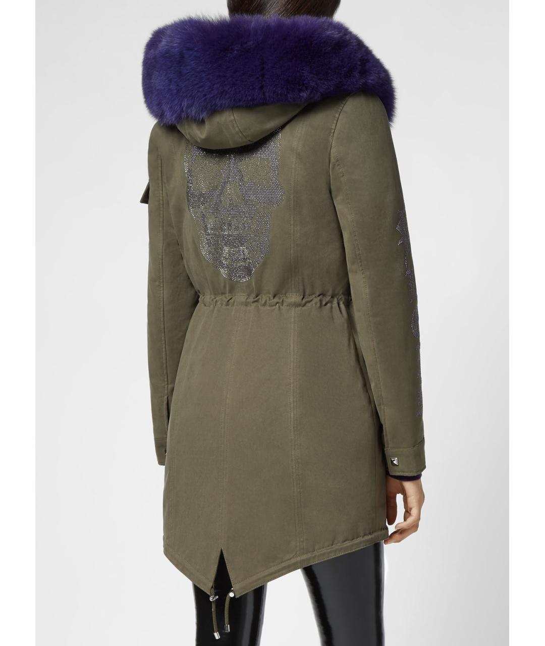 PHILIPP PLEIN Хаки хлопковая парка, фото 3