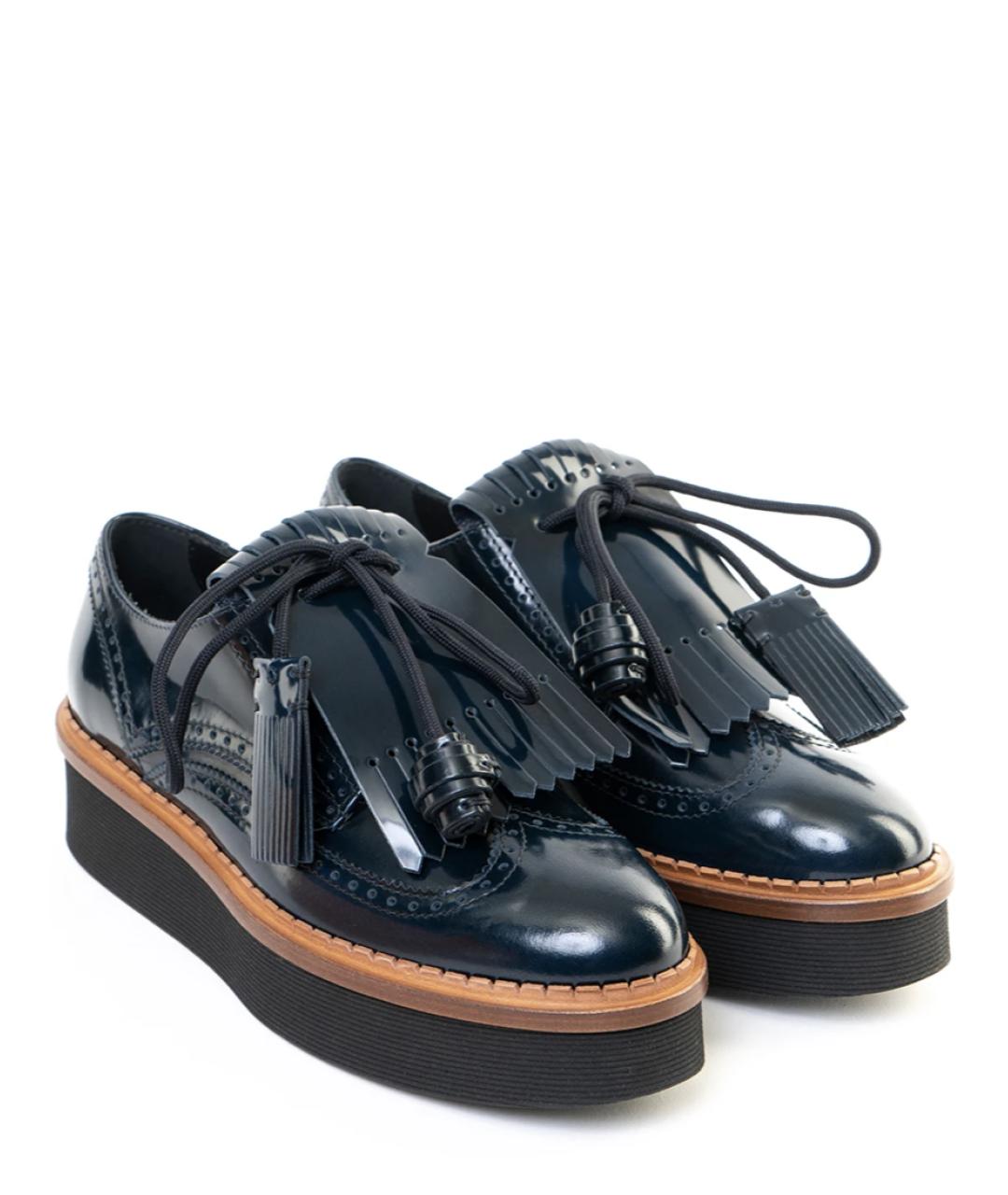 TOD'S Синие кожаные ботинки, фото 2