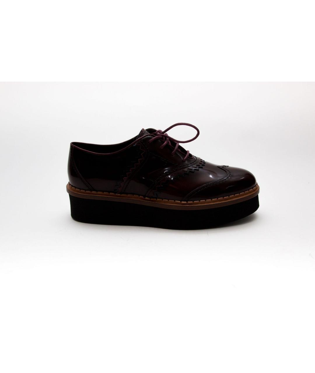 TOD'S Бордовые кожаные туфли, фото 4
