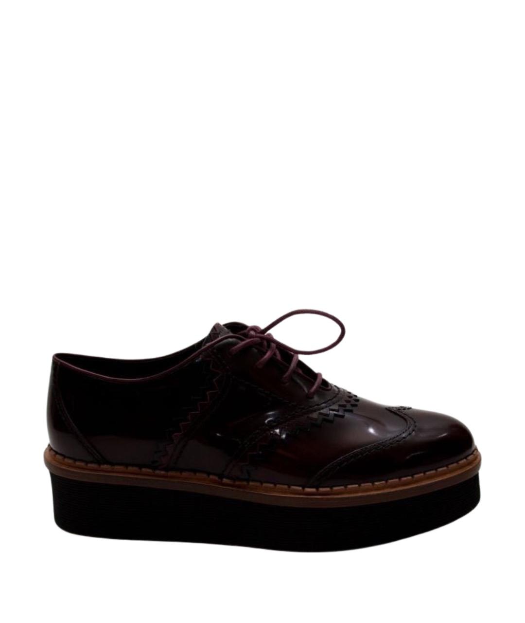 TOD'S Бордовые кожаные туфли, фото 1
