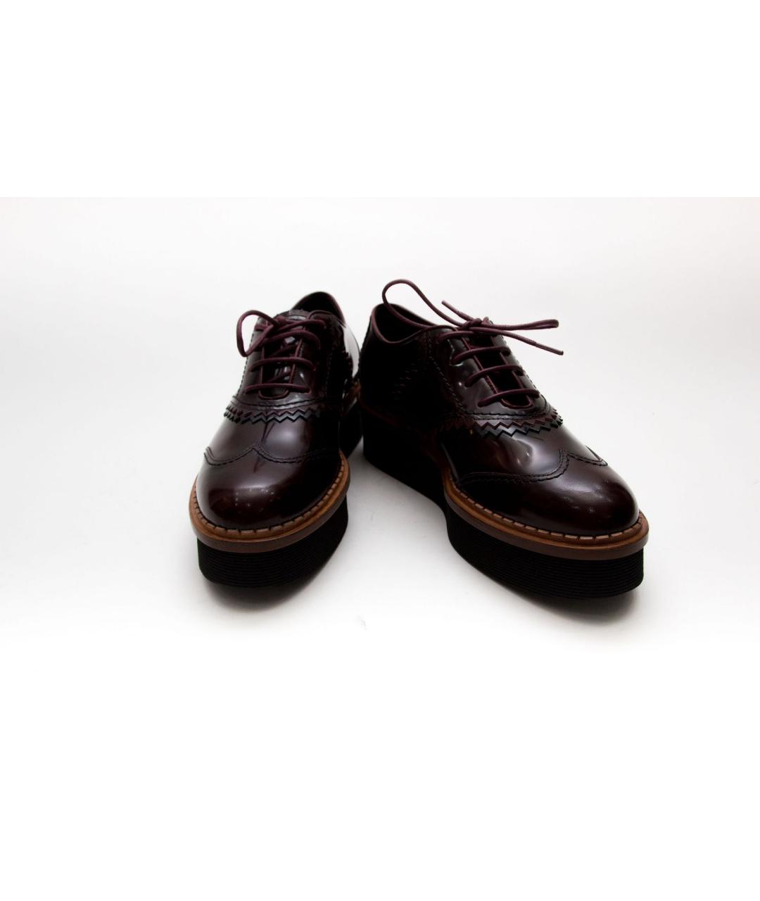 TOD'S Бордовые кожаные туфли, фото 2