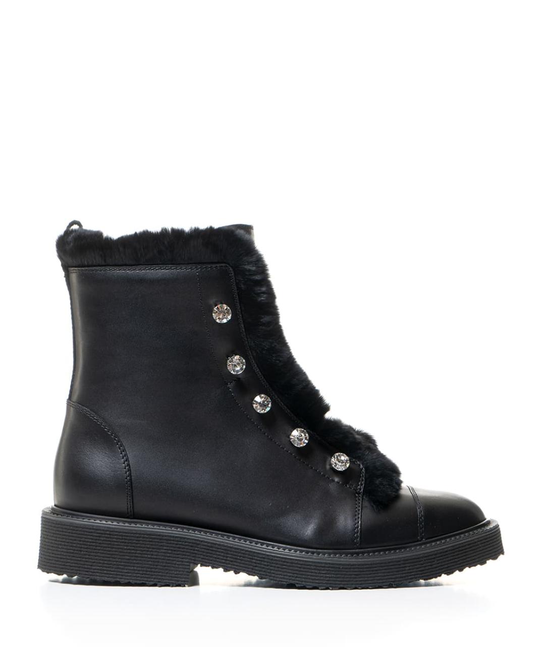 GIUSEPPE ZANOTTI DESIGN Черные кожаные ботинки, фото 1