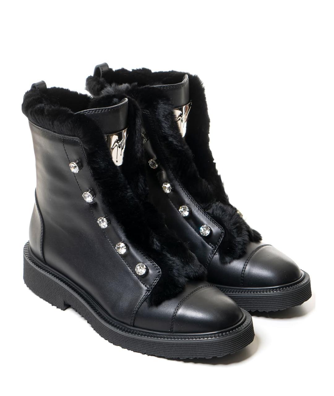 GIUSEPPE ZANOTTI DESIGN Черные кожаные ботинки, фото 2