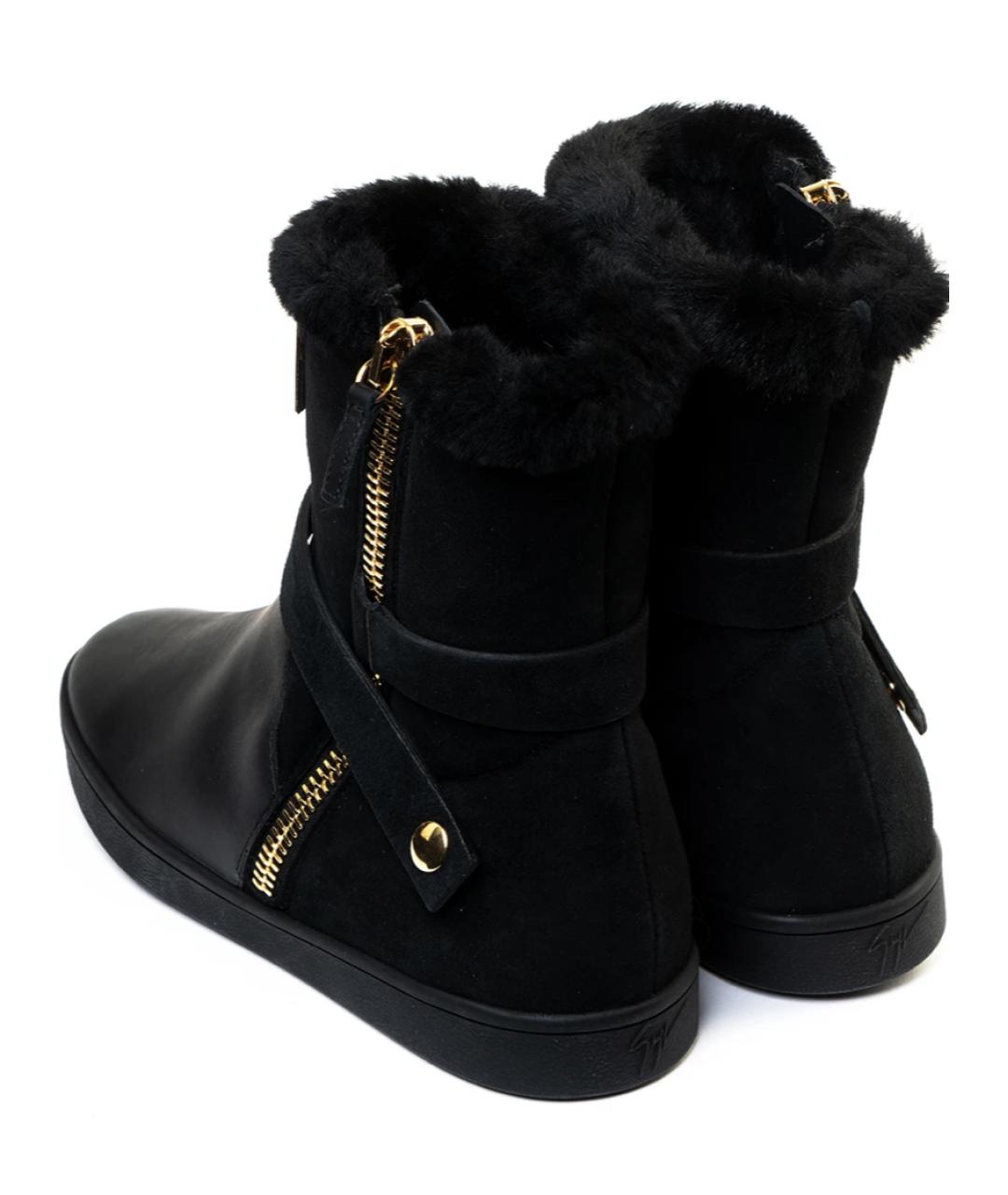 GIUSEPPE ZANOTTI DESIGN Черные кожаные ботинки, фото 3