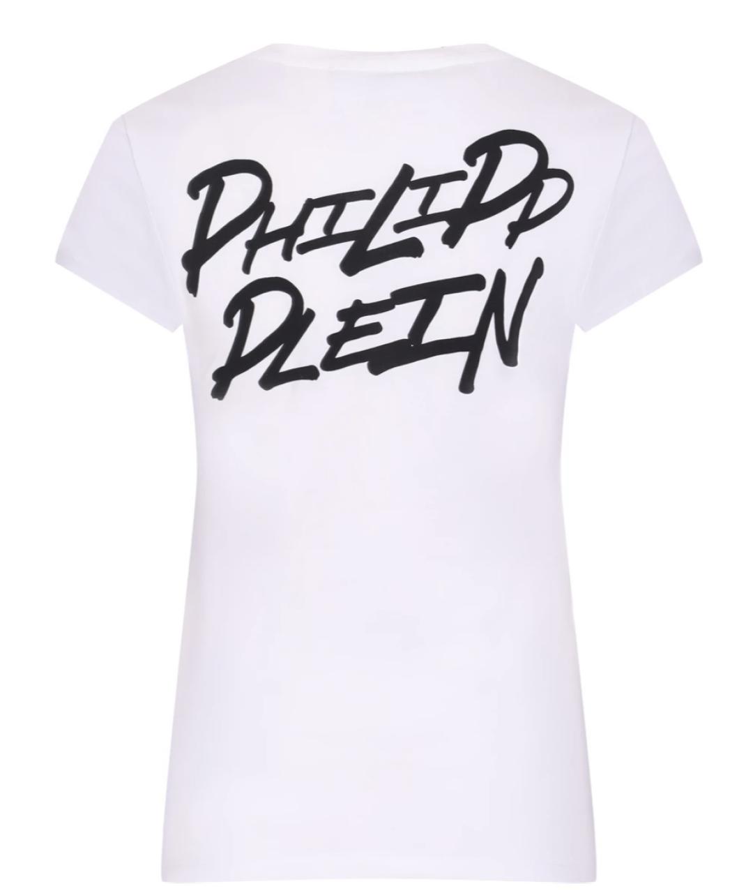 PHILIPP PLEIN Белая хлопковая футболка, фото 3