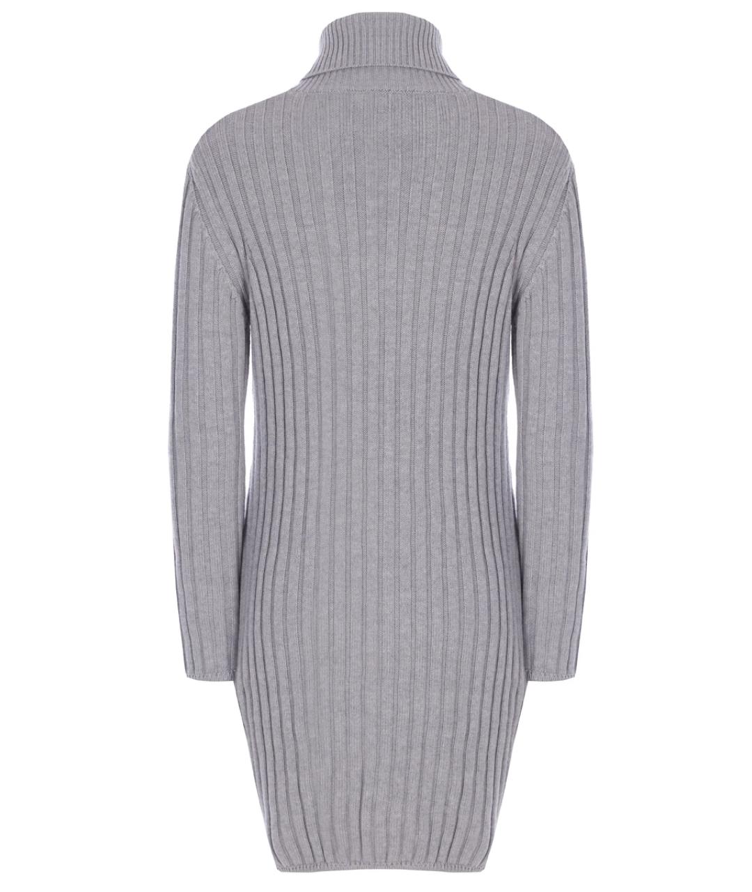 PHILIPP PLEIN Серое шерстяное повседневное платье, фото 2