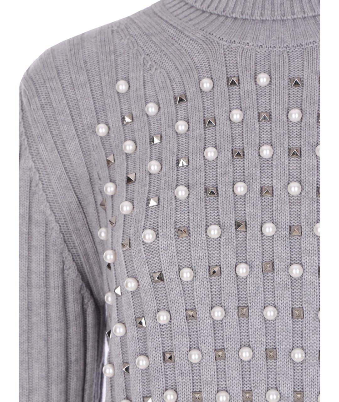 PHILIPP PLEIN Серое шерстяное повседневное платье, фото 3