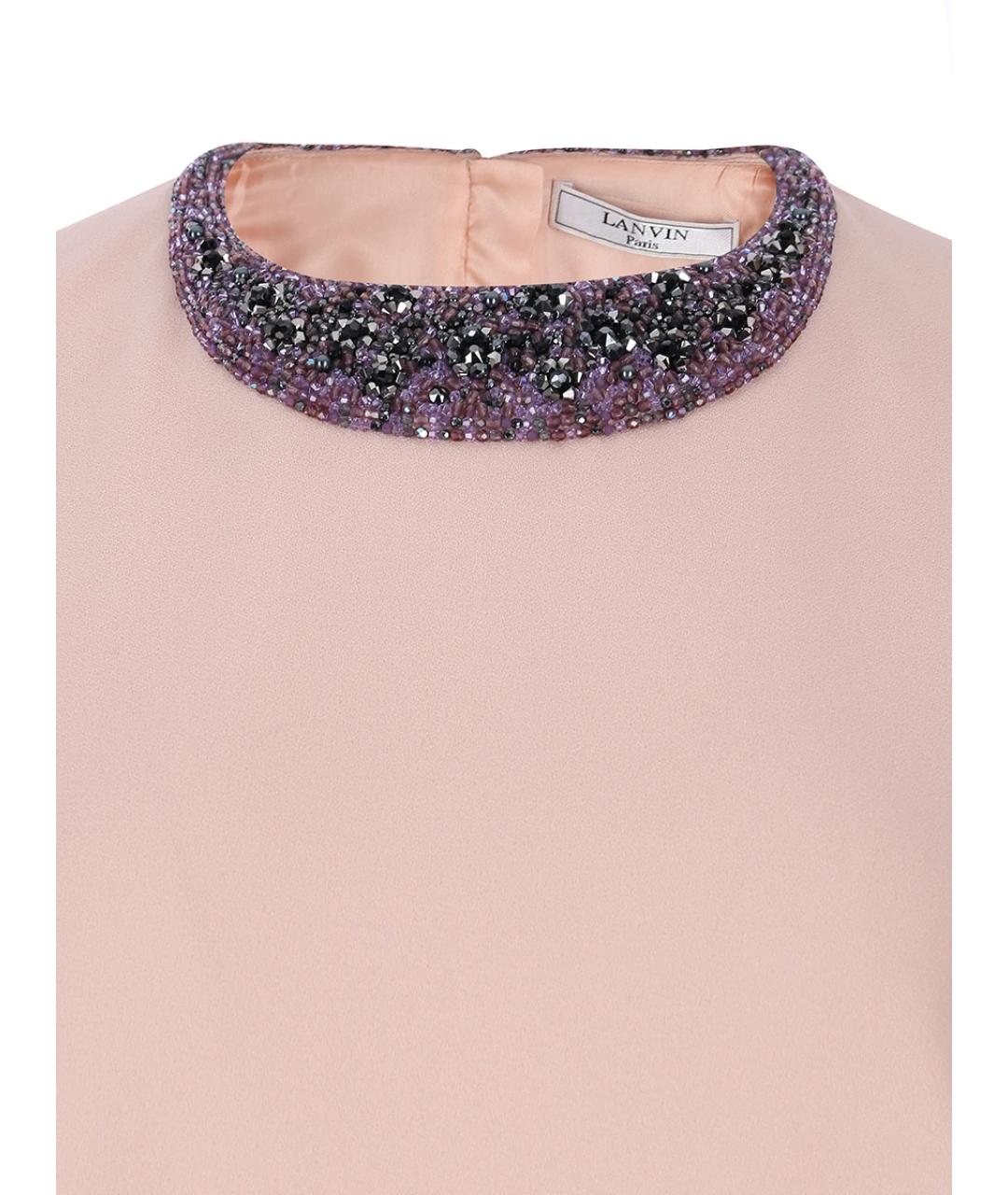 LANVIN Розовое шерстяное вечернее платье, фото 3