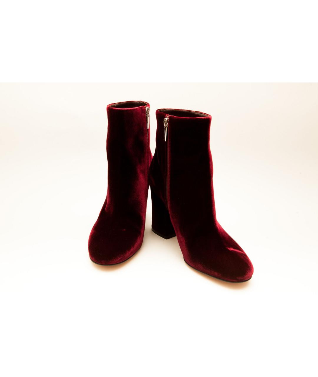GIANVITO ROSSI Бордовые бархатные ботильоны, фото 3