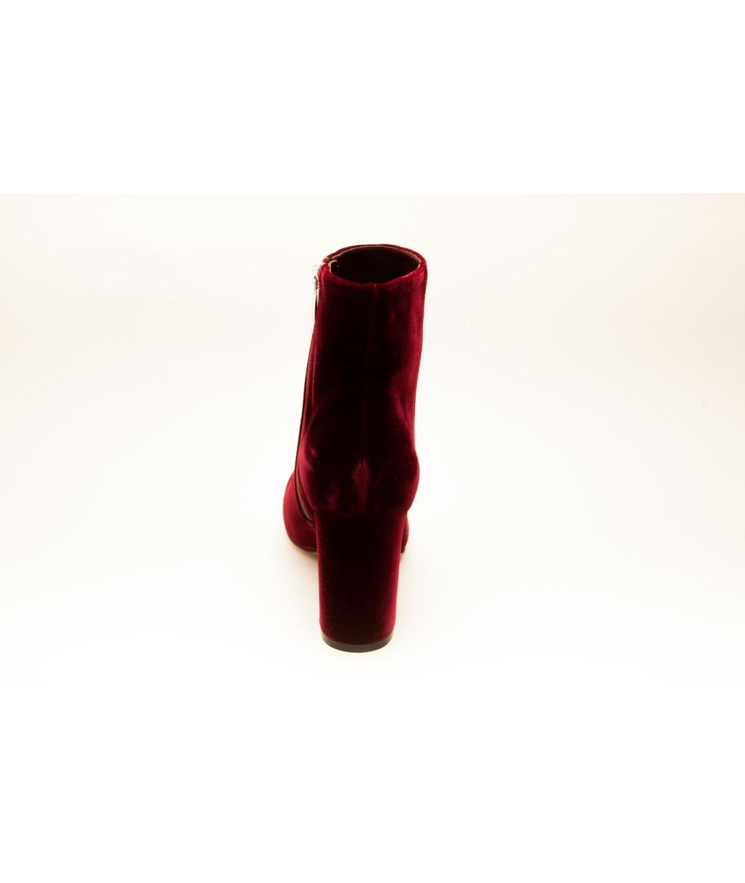 GIANVITO ROSSI Бордовые бархатные ботильоны, фото 2