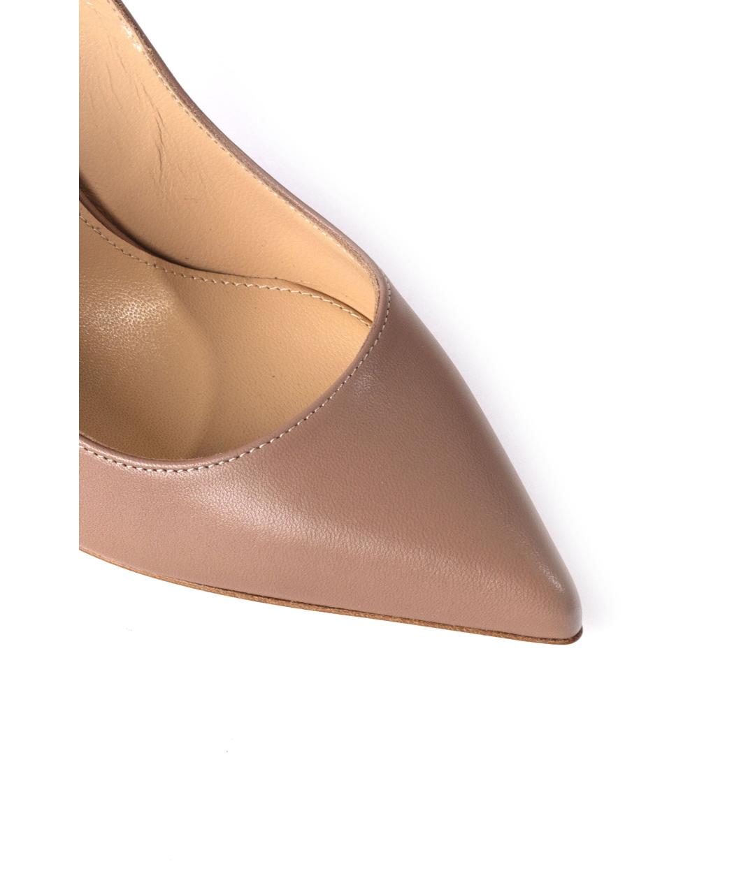 SERGIO ROSSI Бежевые кожаные туфли, фото 4