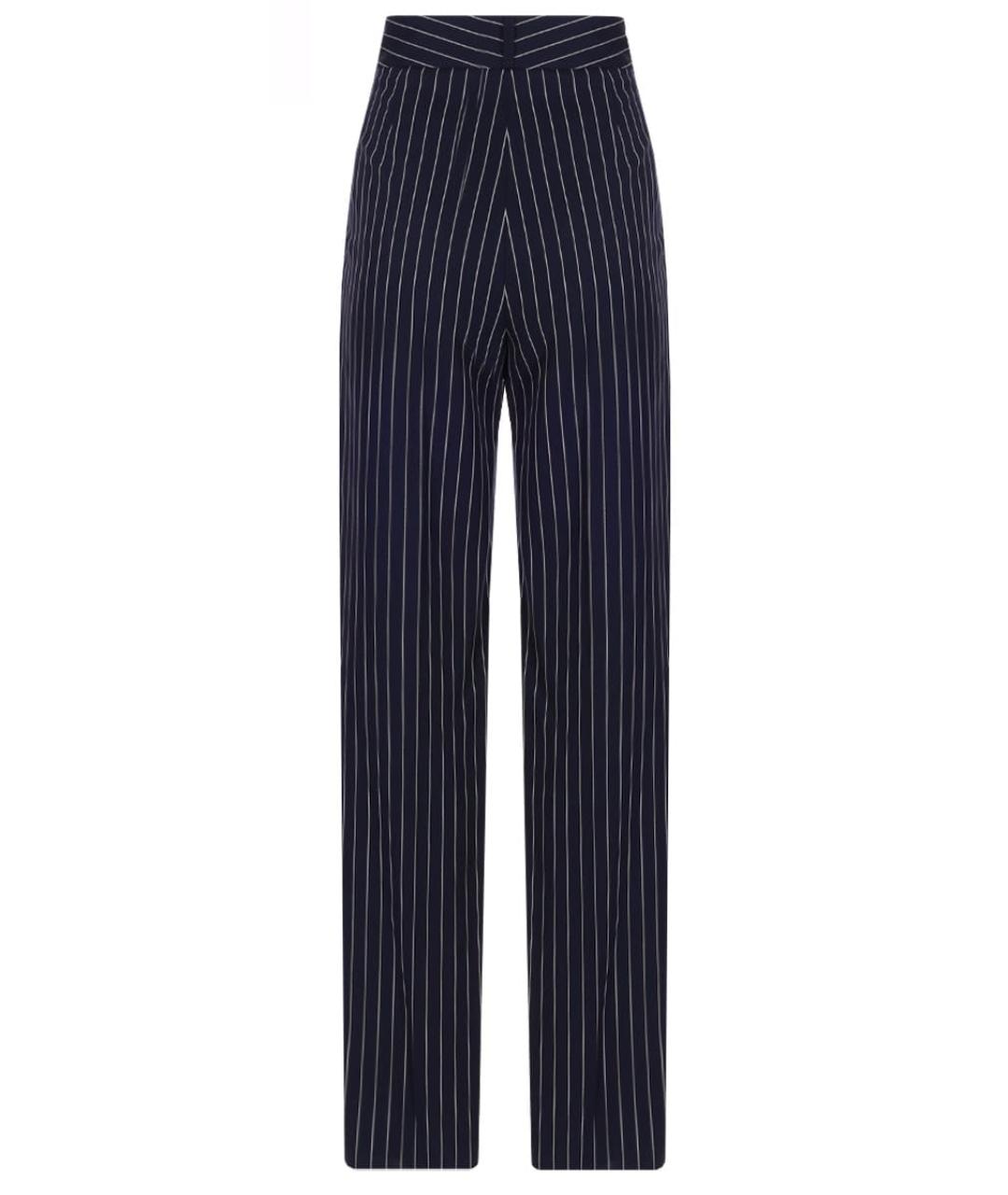 LANVIN Синие шерстяные прямые брюки, фото 2