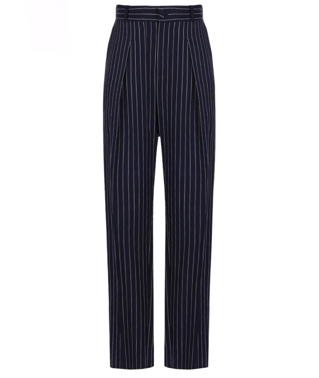 LANVIN Синие шерстяные прямые брюки, фото 1