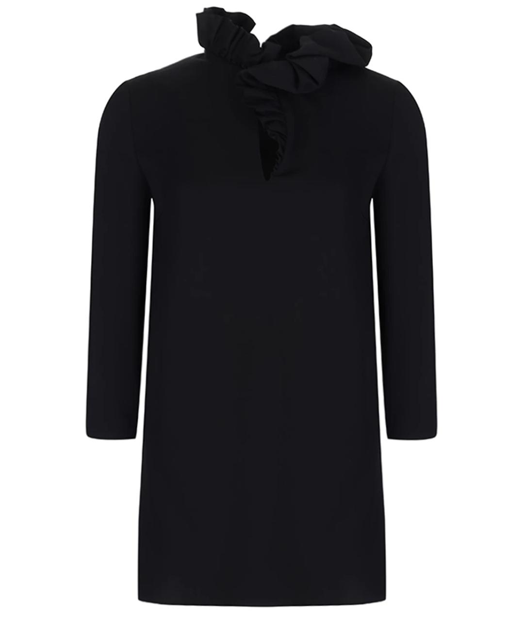 LANVIN Черное шерстяное повседневное платье, фото 1