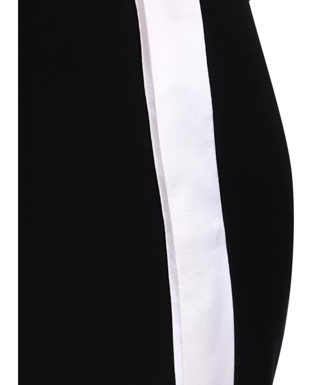 LANVIN Черные полиэстеровые прямые брюки, фото 3