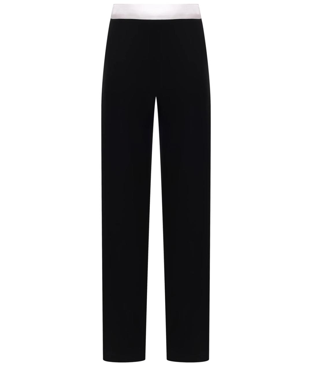 LANVIN Черные полиэстеровые прямые брюки, фото 2
