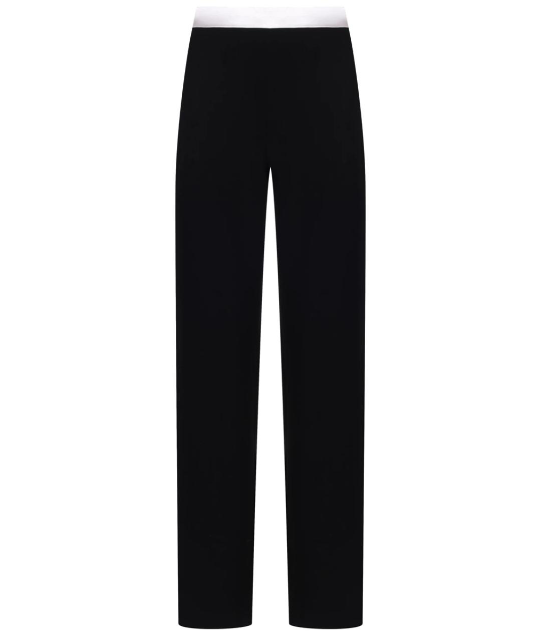 LANVIN Черные полиэстеровые прямые брюки, фото 1
