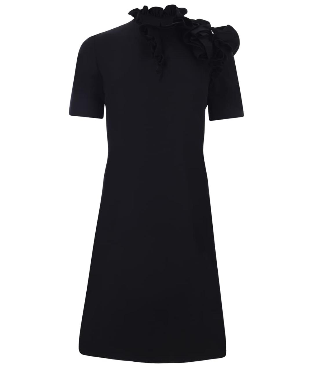 LANVIN Черное шерстяное повседневное платье, фото 1