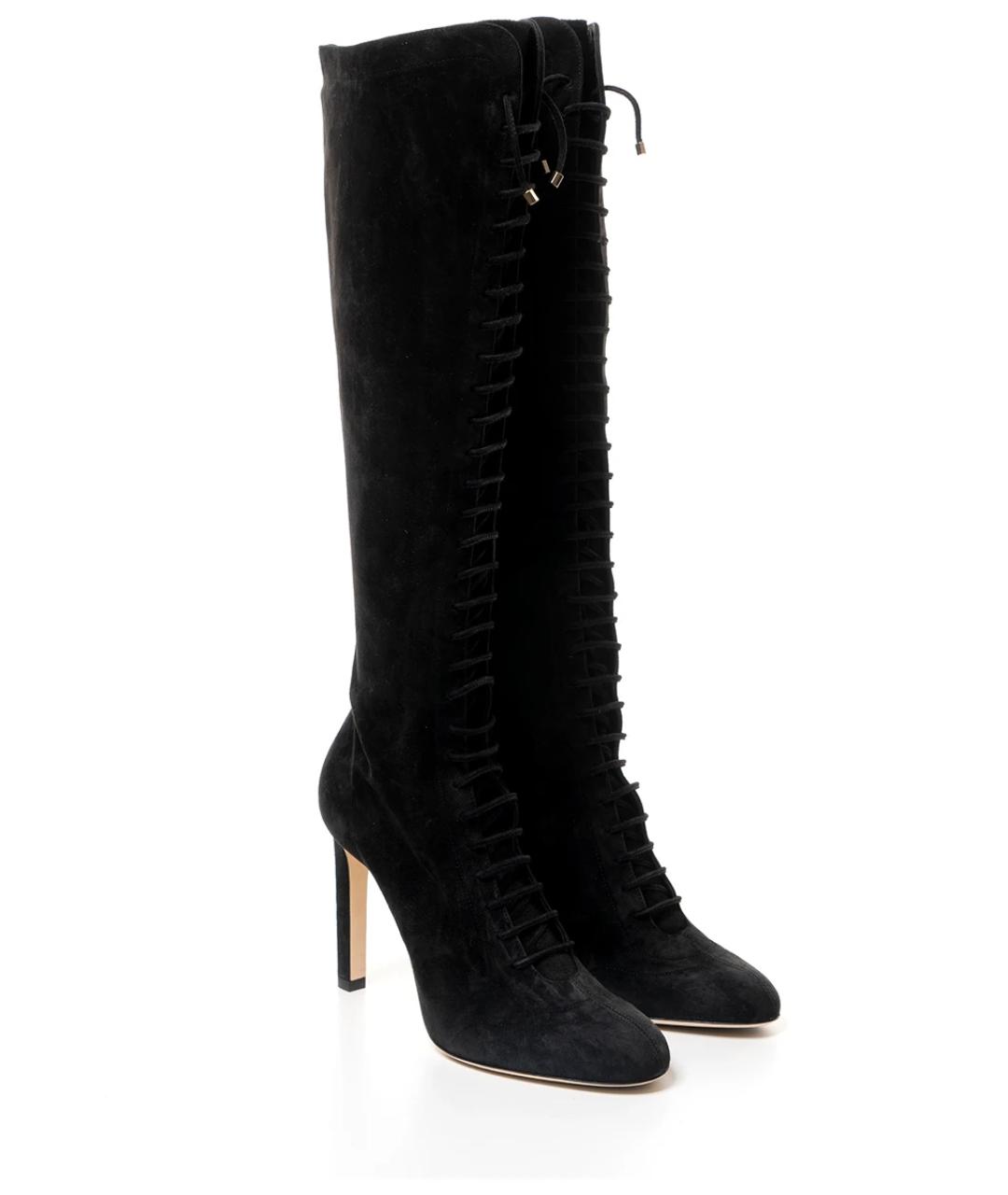 JIMMY CHOO Черные замшевые сапоги, фото 2