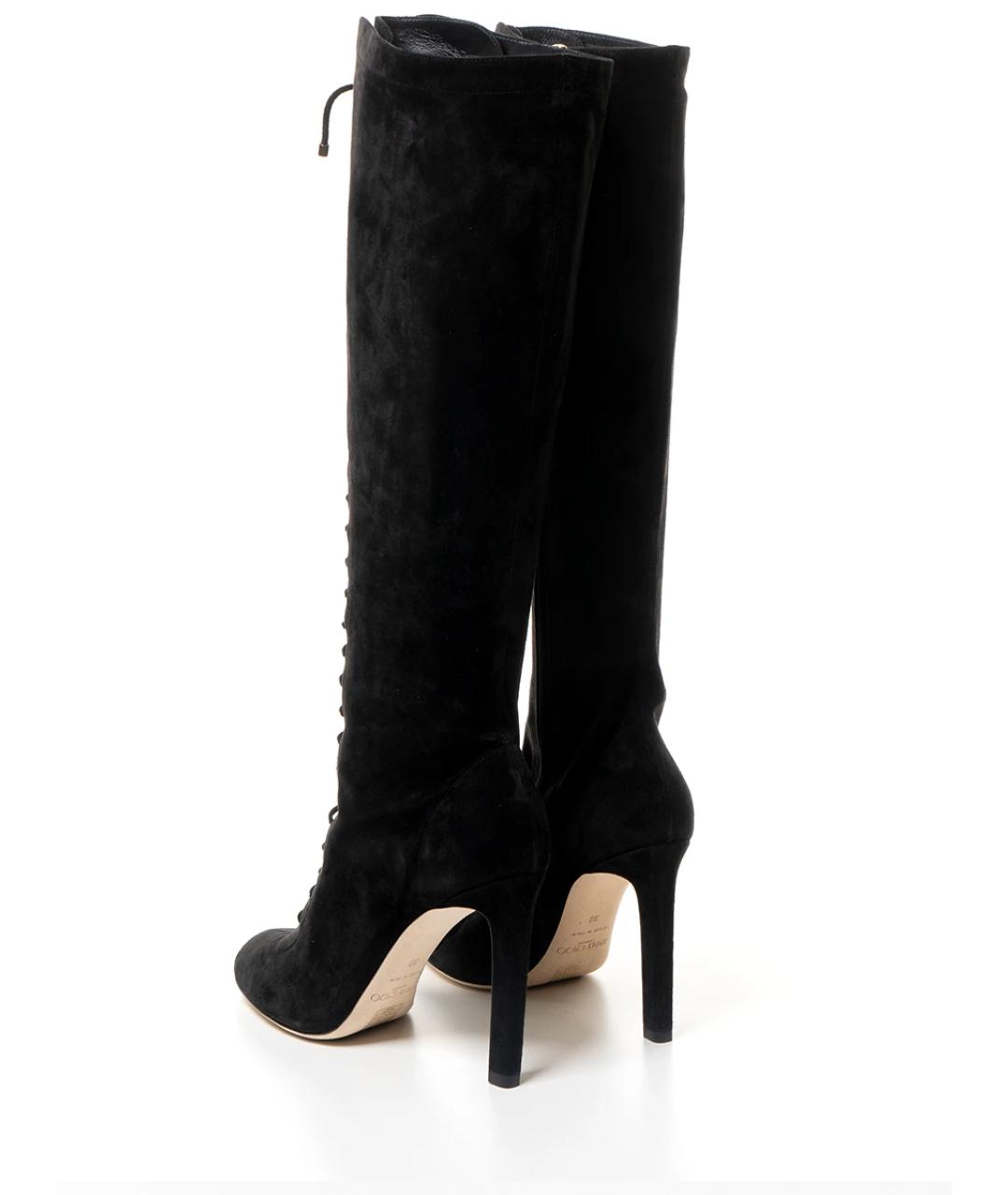 JIMMY CHOO Черные замшевые сапоги, фото 4