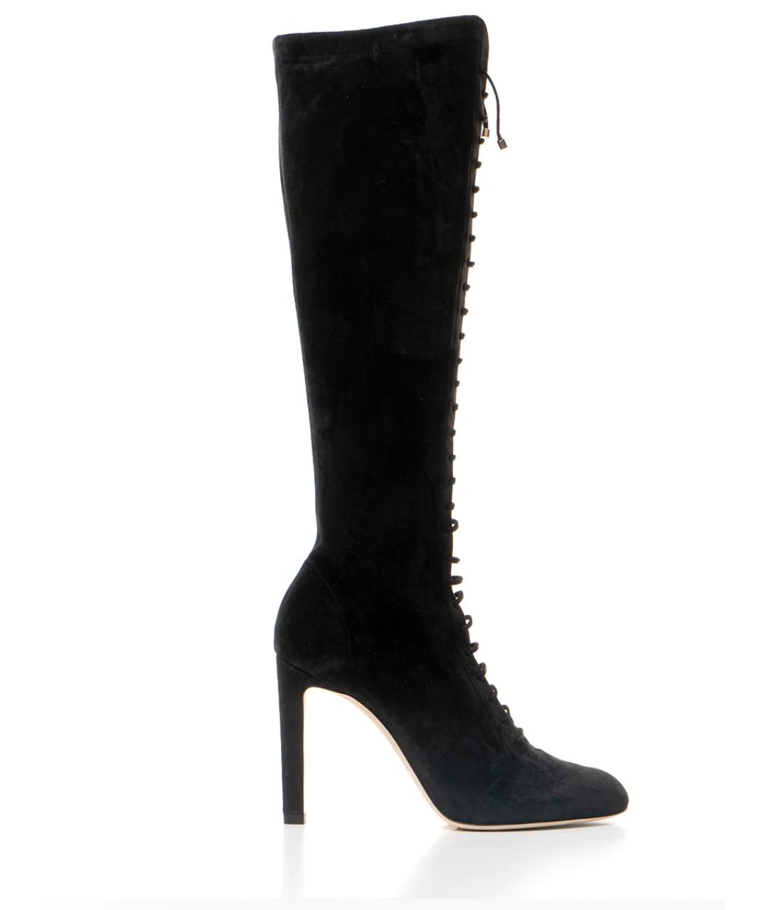 JIMMY CHOO Черные замшевые сапоги, фото 6