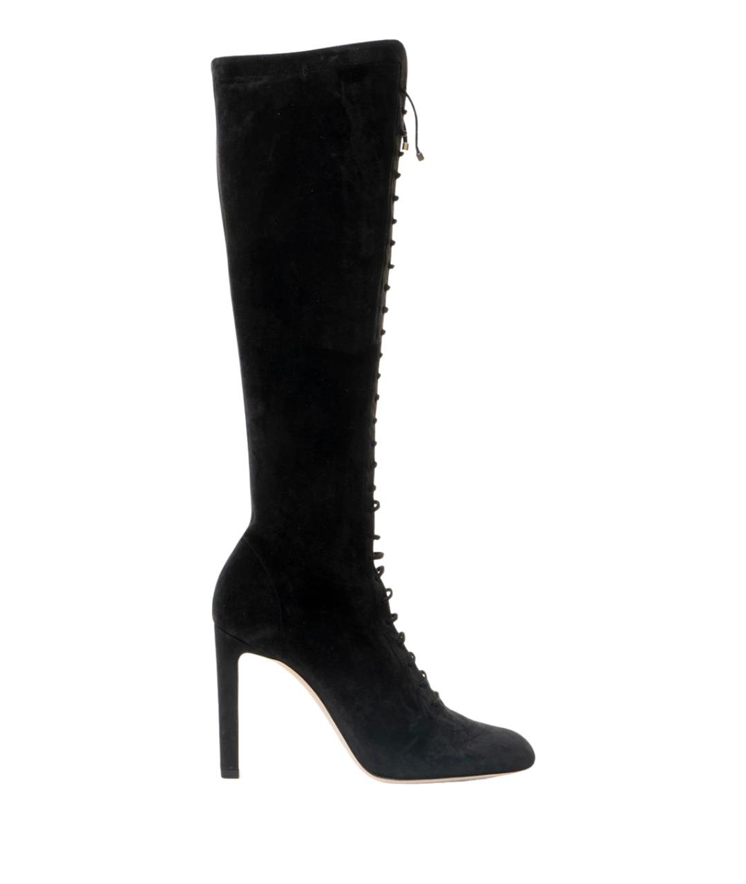 JIMMY CHOO Черные замшевые сапоги, фото 1