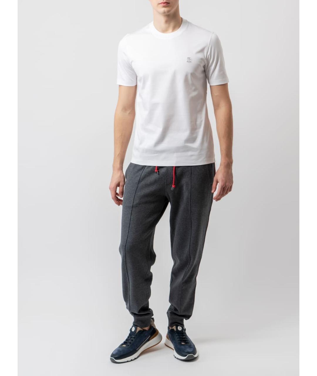 BRUNELLO CUCINELLI Белая хлопковая футболка, фото 5