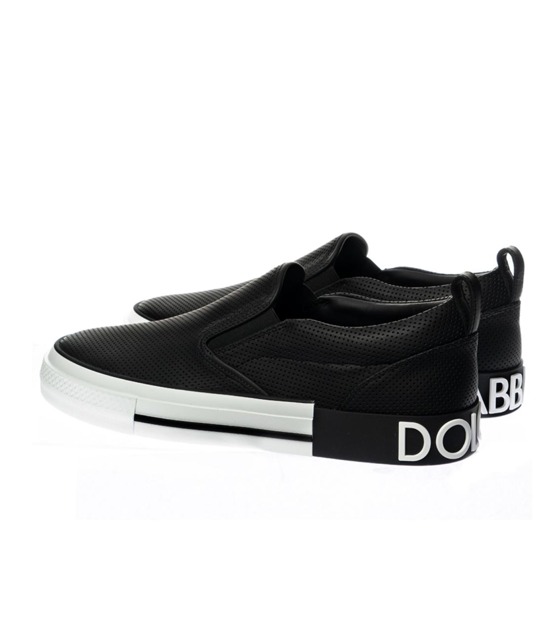 DOLCE&GABBANA Черные кожаные слипоны, фото 3
