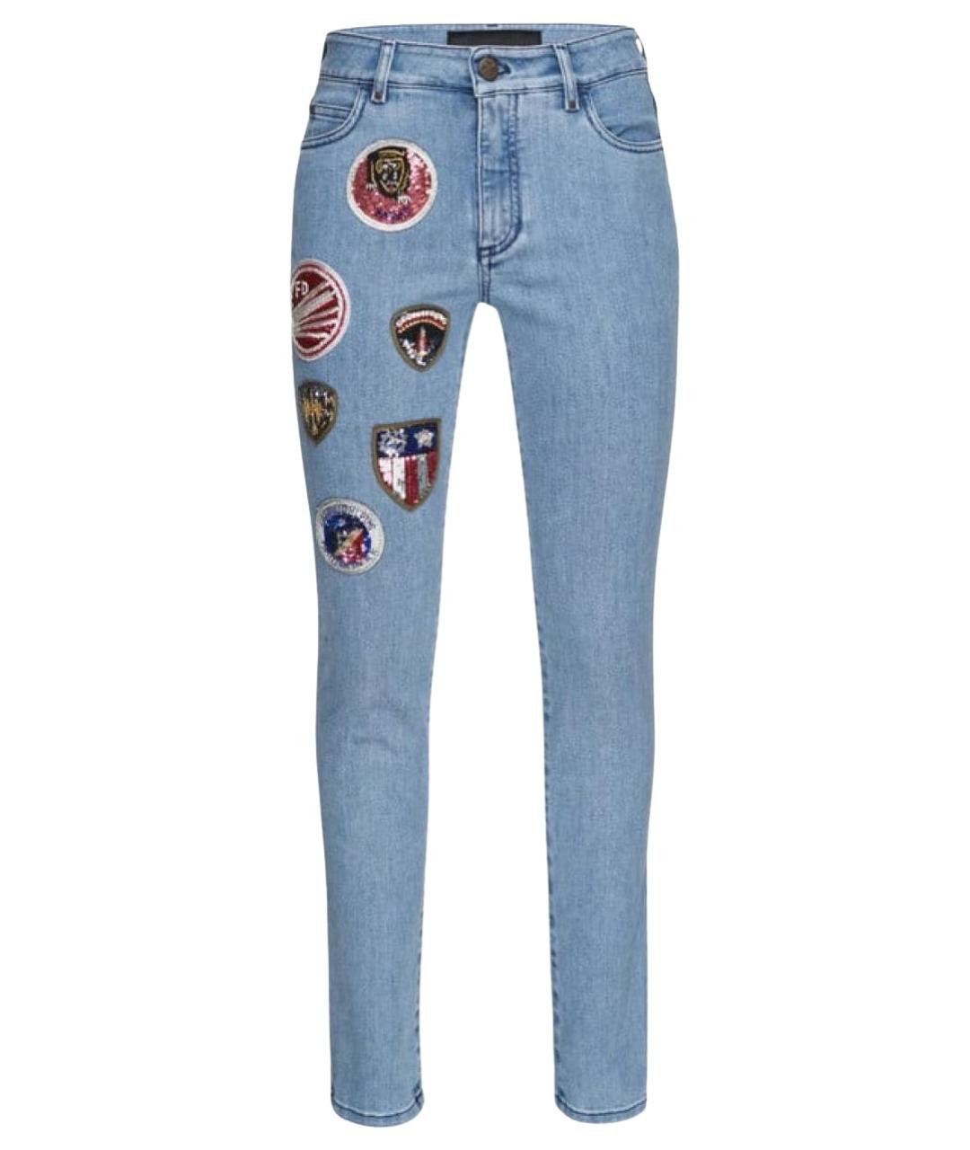 MR & MRS ITALY Голубые хлопковые джинсы слим, фото 1