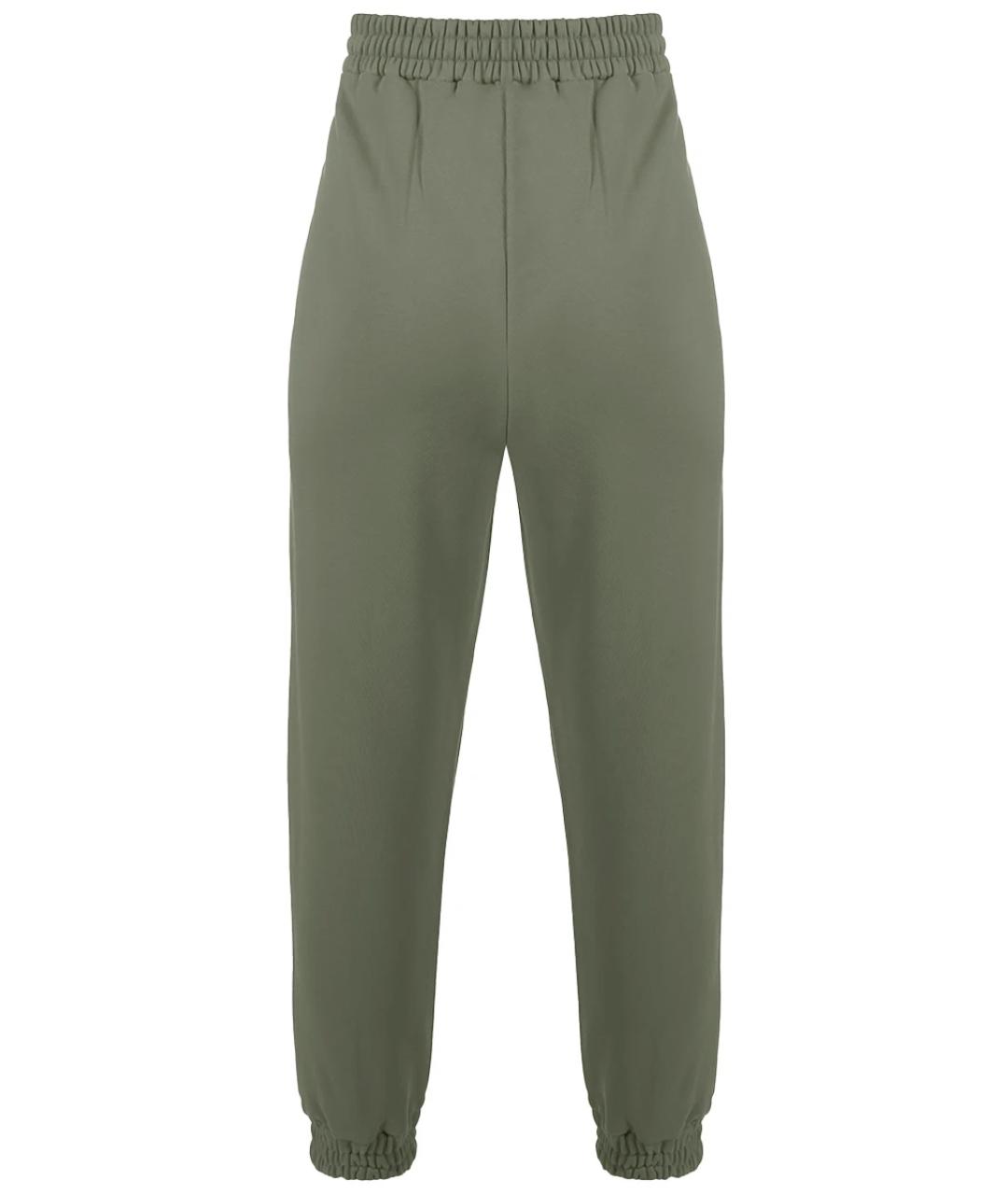 PHILOSOPHY DI LORENZO SERAFINI Зеленые хлопковые прямые брюки, фото 2