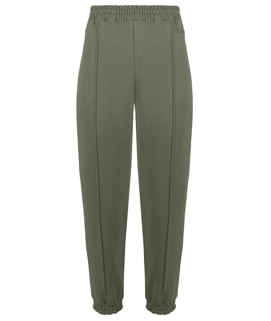 PHILOSOPHY DI LORENZO SERAFINI Зеленые хлопковые прямые брюки, фото 1