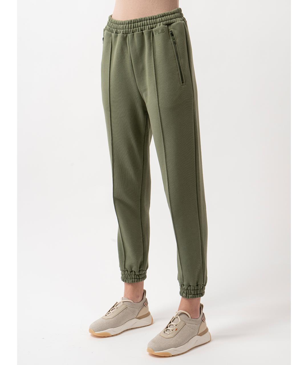 PHILOSOPHY DI LORENZO SERAFINI Зеленые хлопковые прямые брюки, фото 3