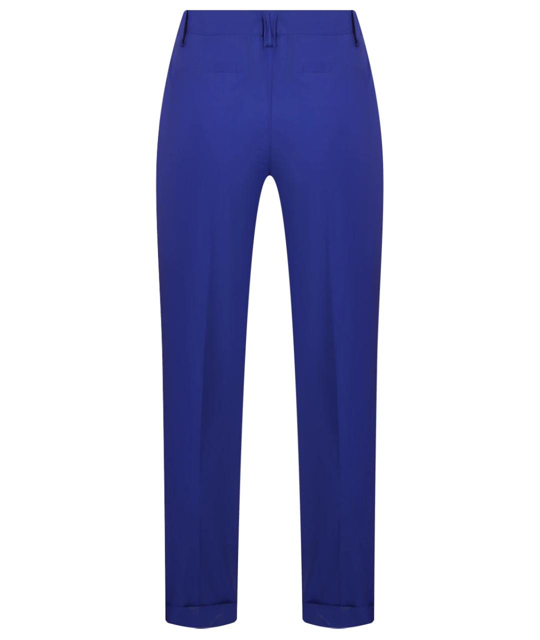 P.A.R.O.S.H. Синие хлопковые прямые брюки, фото 2