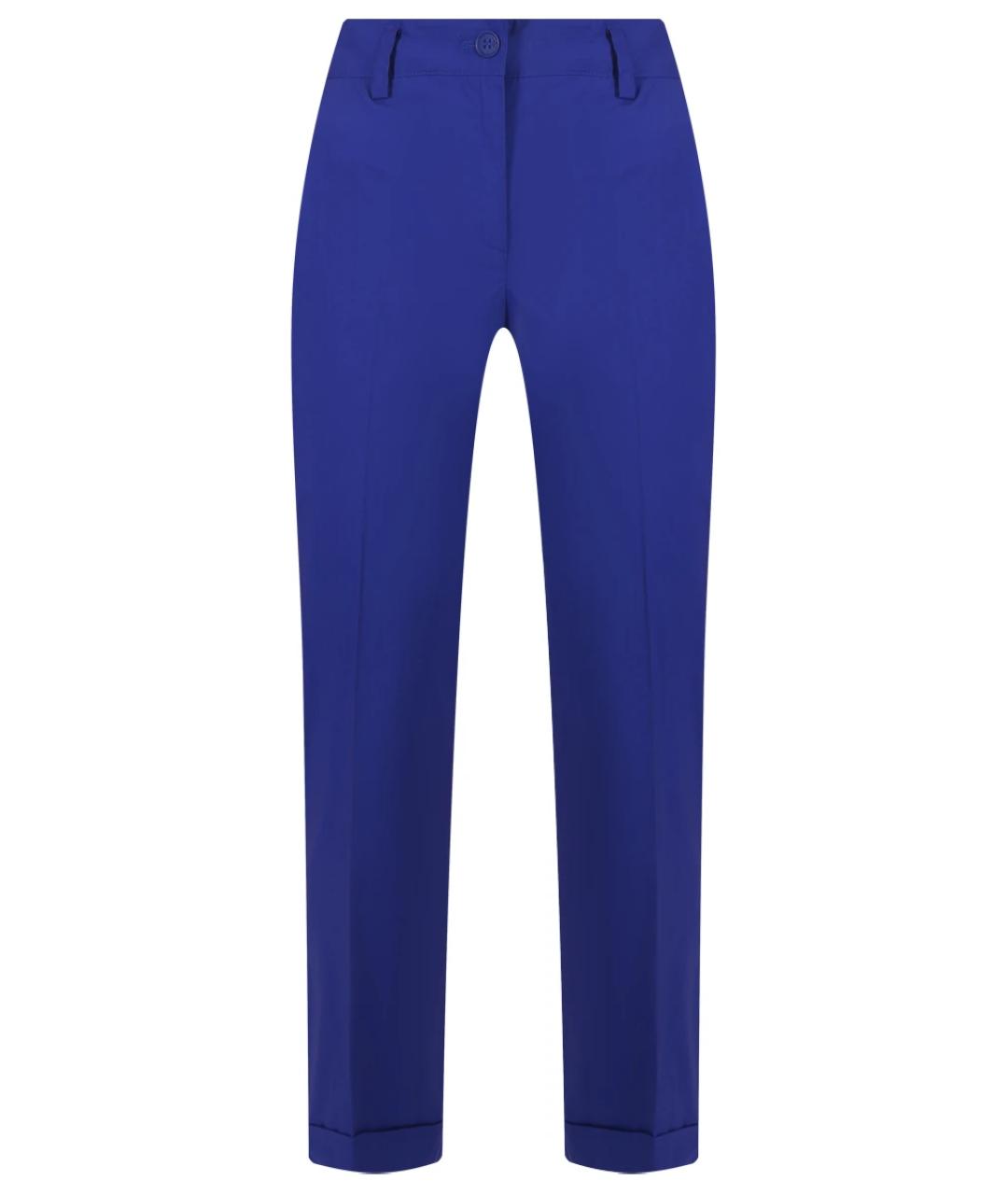 P.A.R.O.S.H. Синие хлопковые прямые брюки, фото 1