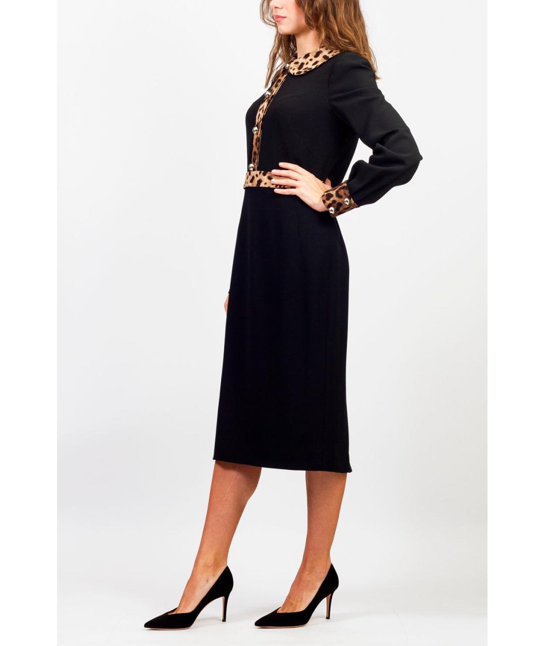 DOLCE&GABBANA Черное вискозное повседневное платье, фото 3