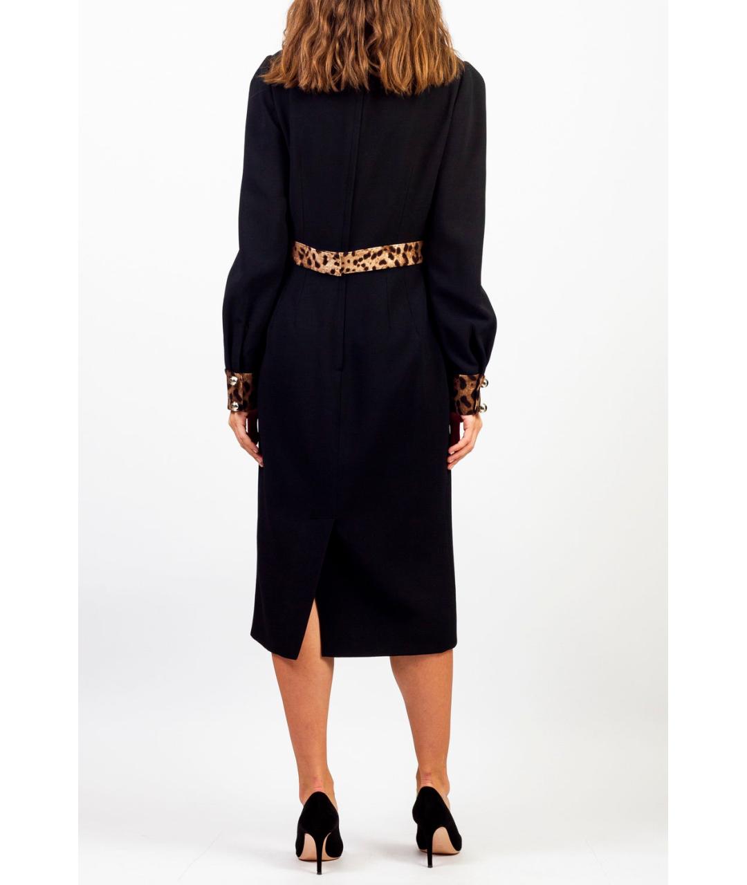 DOLCE&GABBANA Черное вискозное повседневное платье, фото 4