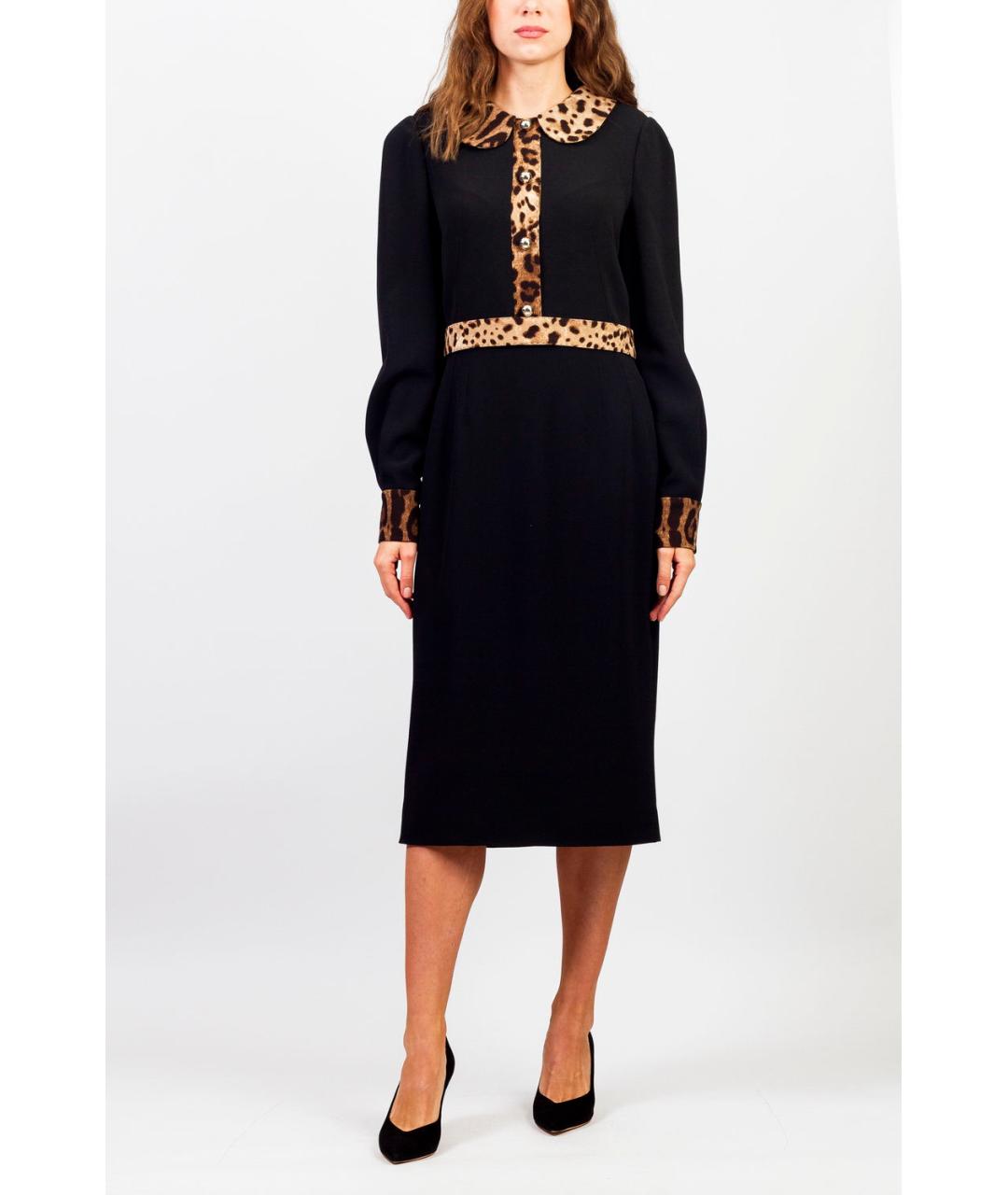 DOLCE&GABBANA Черное вискозное повседневное платье, фото 2