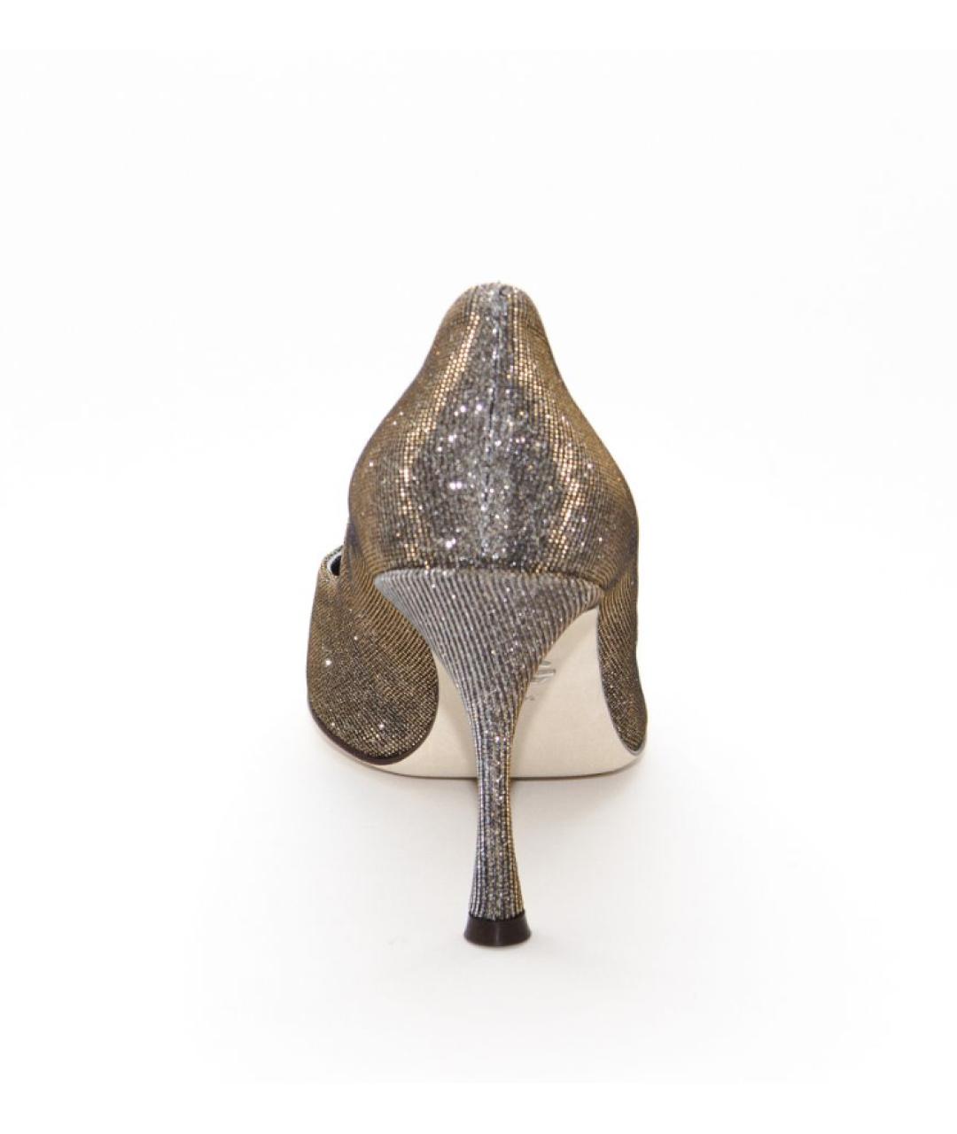 DOLCE&GABBANA Серебряные текстильные туфли, фото 3