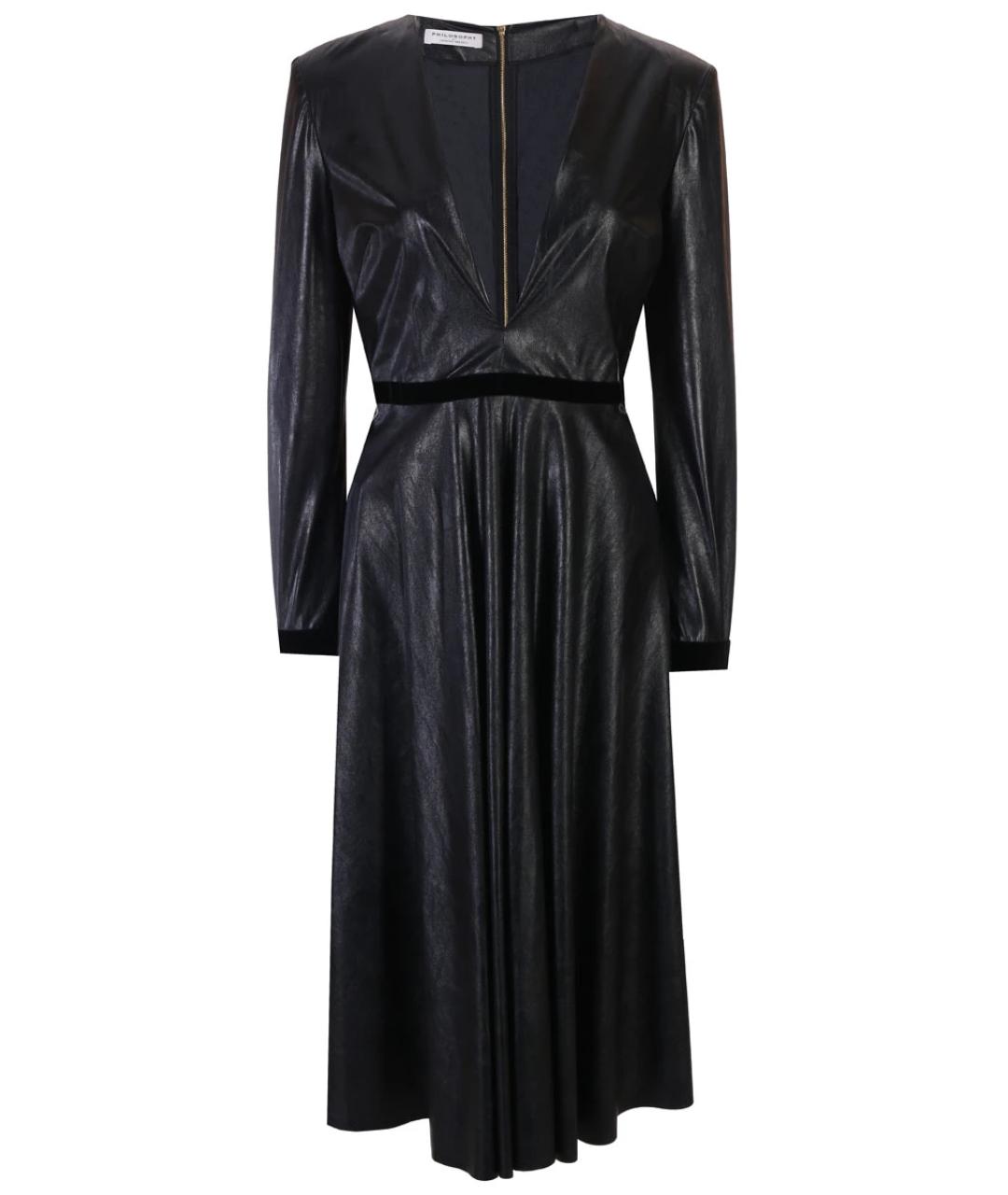 PHILOSOPHY DI LORENZO SERAFINI Черное вискозное повседневное платье, фото 1