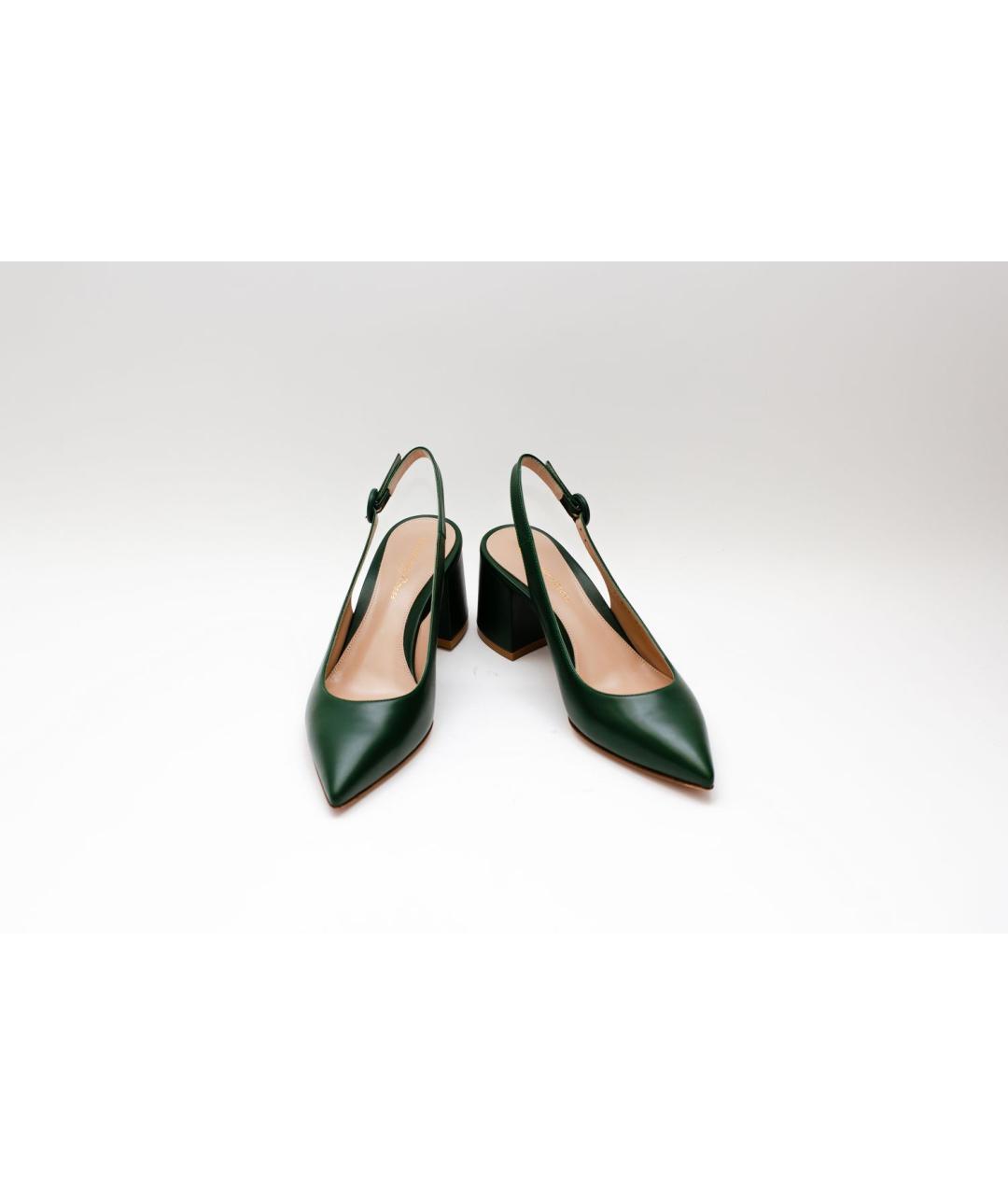 GIANVITO ROSSI Зеленые кожаные туфли, фото 2