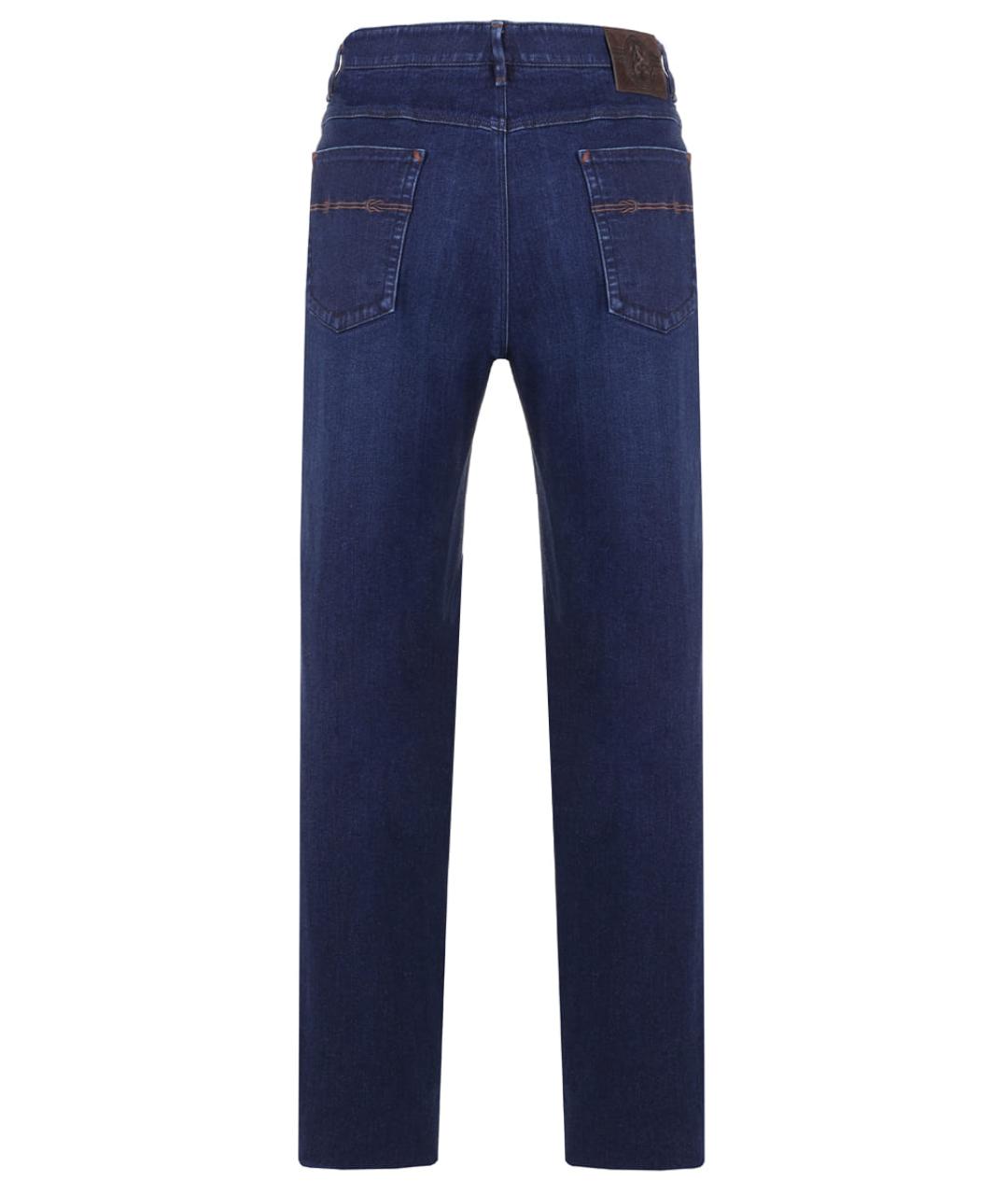 ZILLI Синие хлопковые прямые джинсы, фото 2