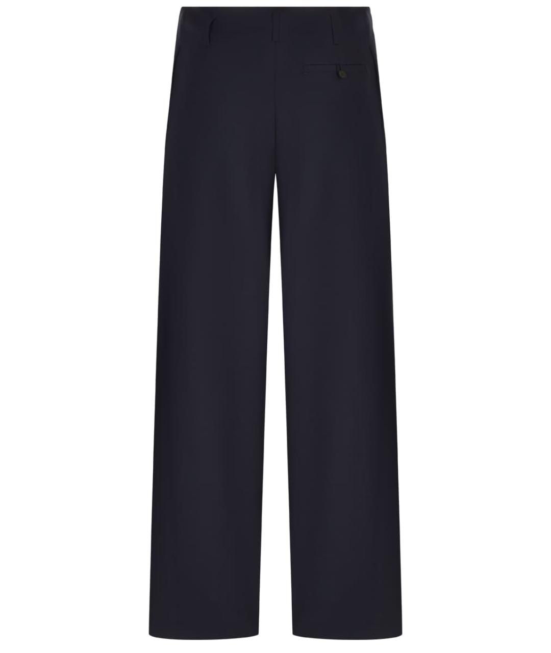 PHILOSOPHY DI LORENZO SERAFINI Синие полиэстеровые прямые брюки, фото 2