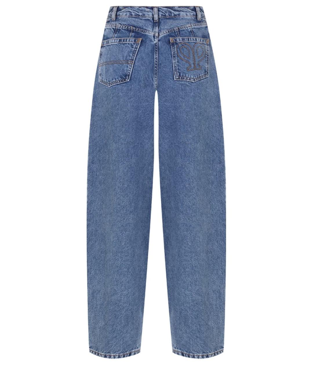 PHILOSOPHY DI LORENZO SERAFINI Синие хлопковые прямые джинсы, фото 2