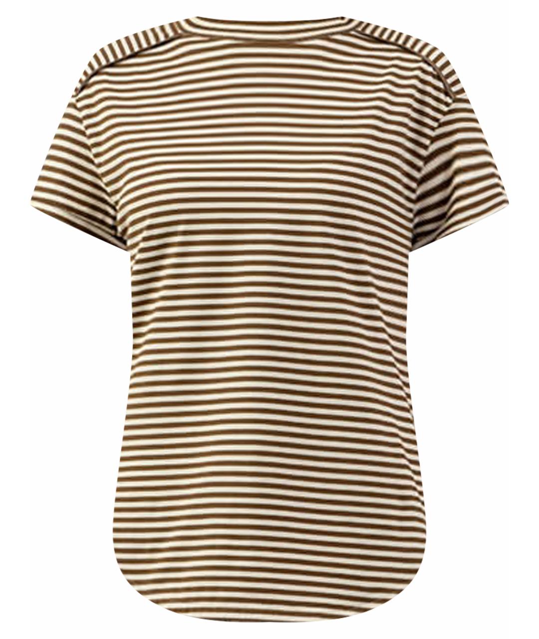 BRUNELLO CUCINELLI Коричневая хлопковая футболка, фото 1