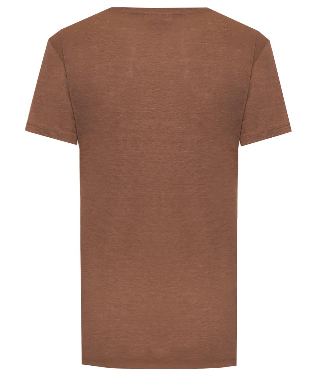 MC2 SAINT BARTH Коричневая льняная футболка, фото 2