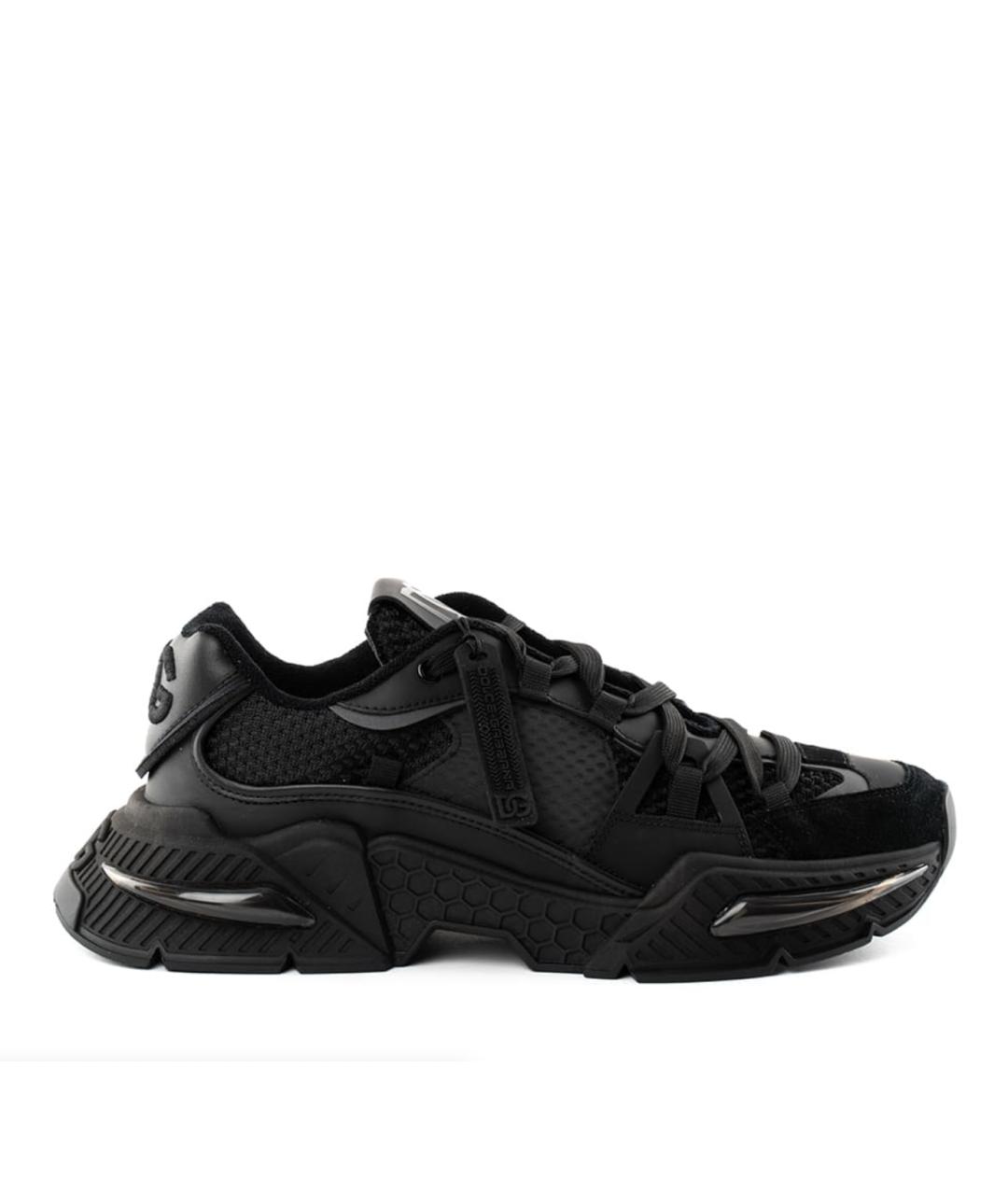 DOLCE&GABBANA Черные синтетические низкие кроссовки / кеды, фото 1