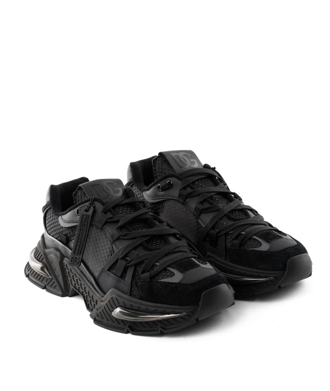 DOLCE&GABBANA Черные синтетические низкие кроссовки / кеды, фото 2